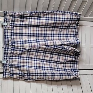 Izod Mens Blue And‎ Gray Plaid Shorts Size 38